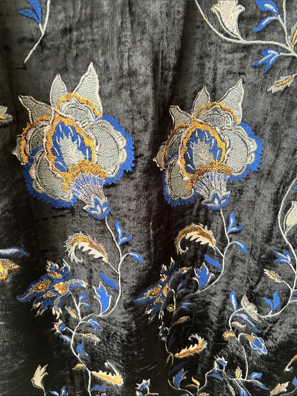 Anthropologie BL-NK London Roxanne Velvet Embroidered Floral Duster Jacket M - Picture 8 of 16